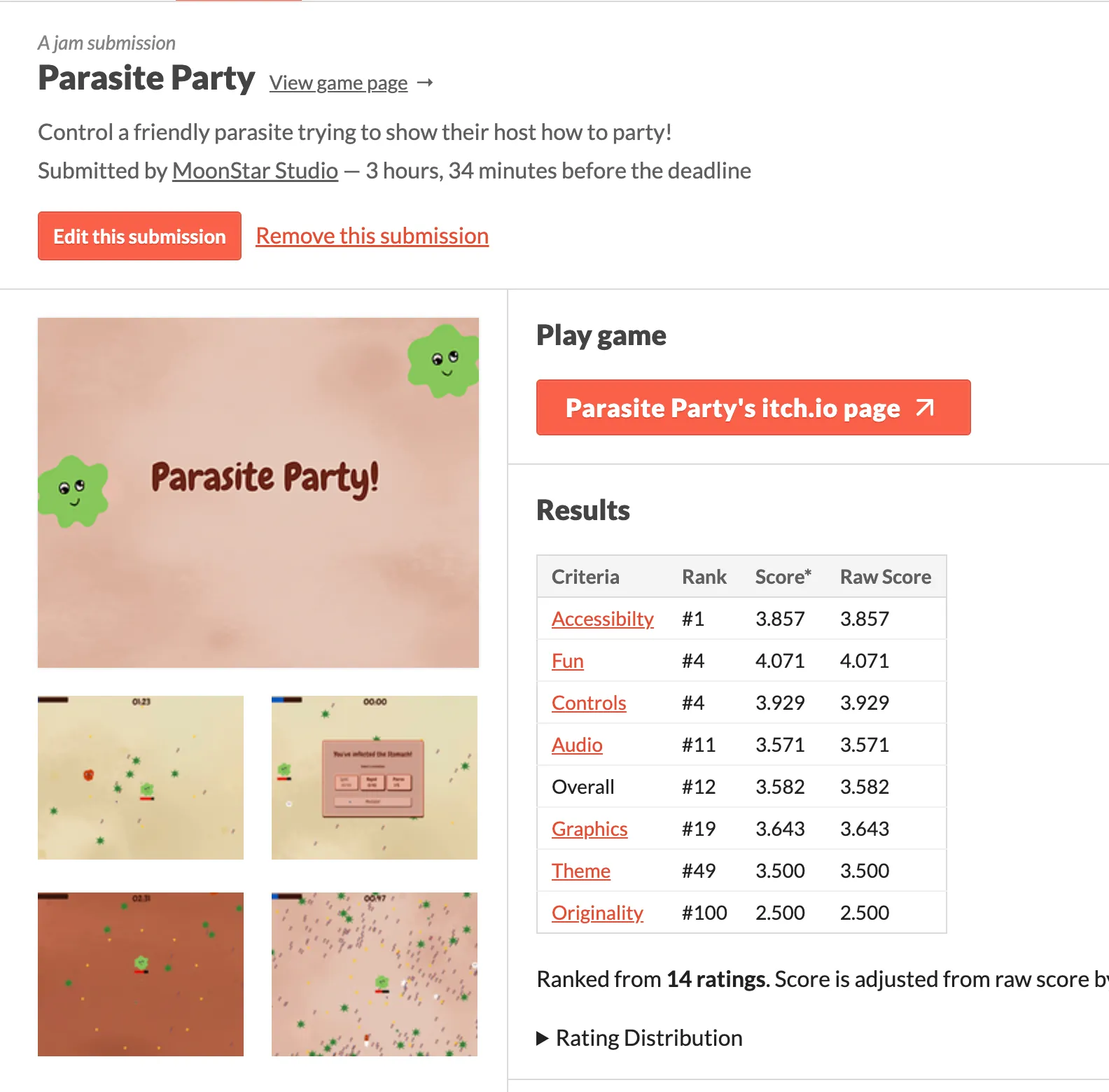 Parasite party game jam results