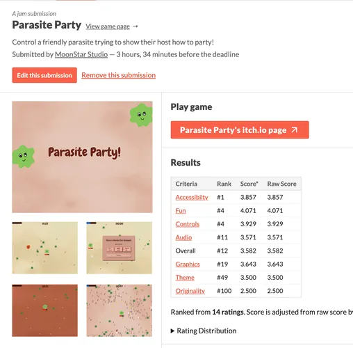 Parasite party itch page