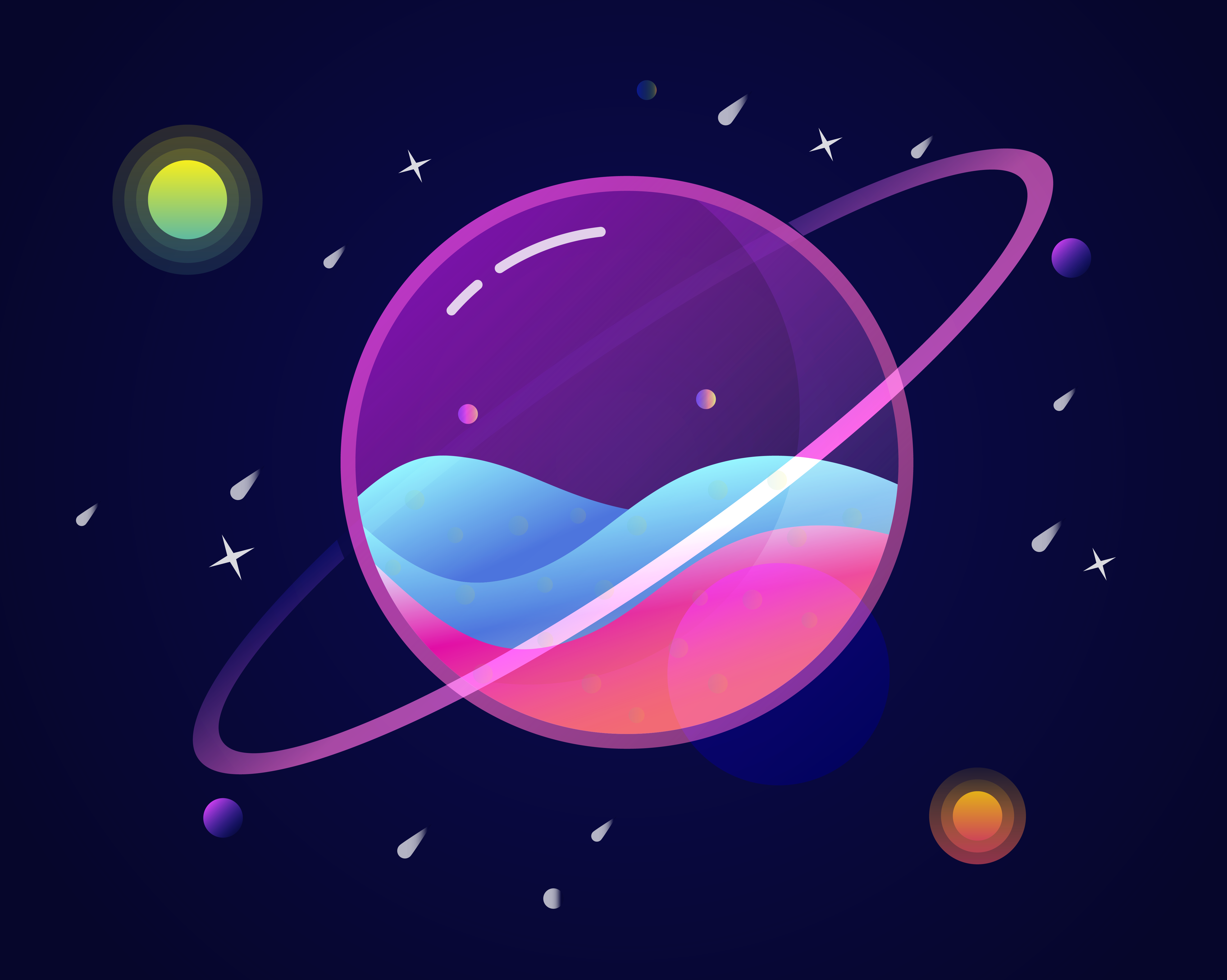 Glass planet illustration