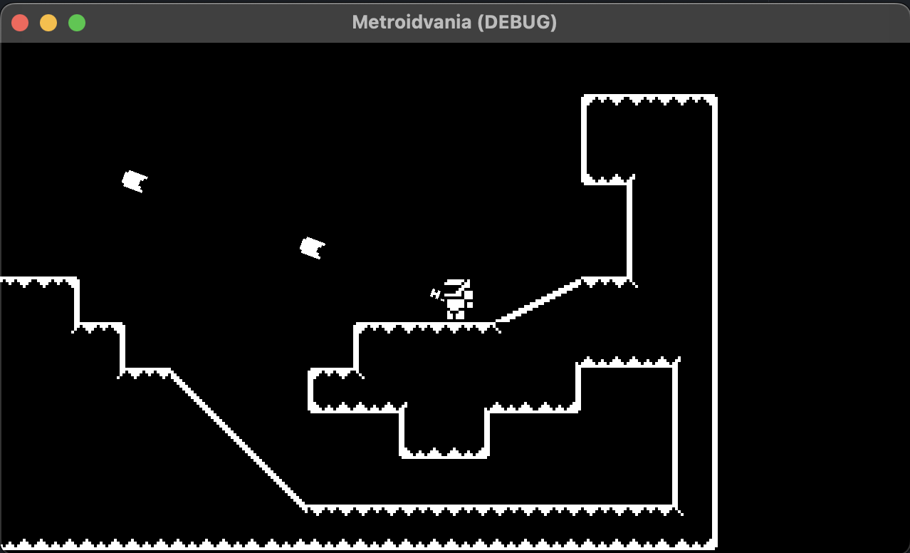 1 bit metroidvania character shooting blaster