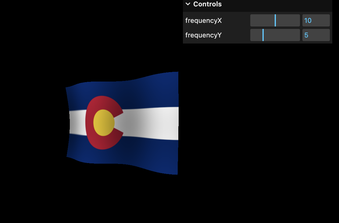 Three.js scene of a colorado flag